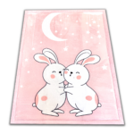 Gruby dywan dziecięcy różowy PUFFY SOFT miękki jak dywan rabbit króliczki