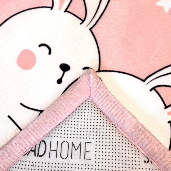 Gruby dywan dziecięcy różowy PUFFY SOFT miękki jak dywan rabbit króliczki