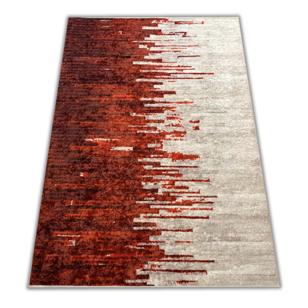 Modern geometric red rug PRINT 299-810