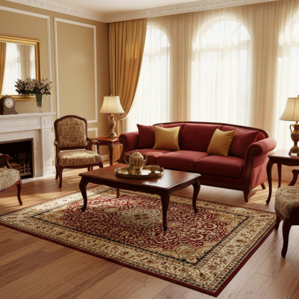 AQUARELA 25-33: A dense, classic burgundy carpet