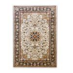 Thick beige classic rosette rug AQUARELA 25-22