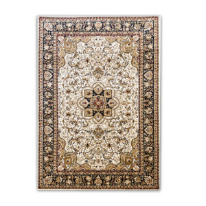 Thick beige classic rosette rug AQUARELA 25-22