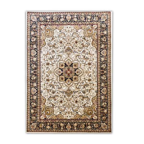 Thick beige classic rosette rug AQUARELA 25-22