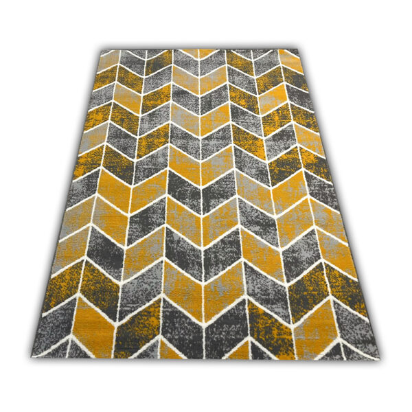 Modern Yellow Carlo 4271 Grey Mustard Rug