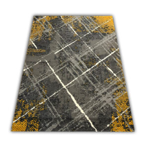 Modern Yellow Carlo 4298 Grey Mustard Rug