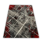 Modern red rug Carlo 4298 grey red