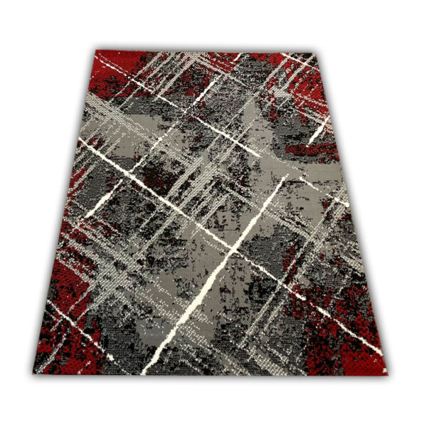 Modern red rug Carlo 4298 grey red
