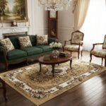 Thick beige classic carpet AQUARELA 06-55