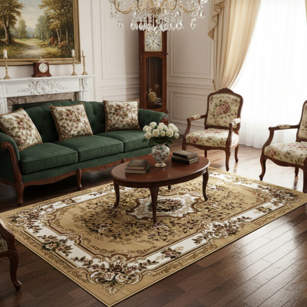 Thick beige classic carpet AQUARELA 06-55