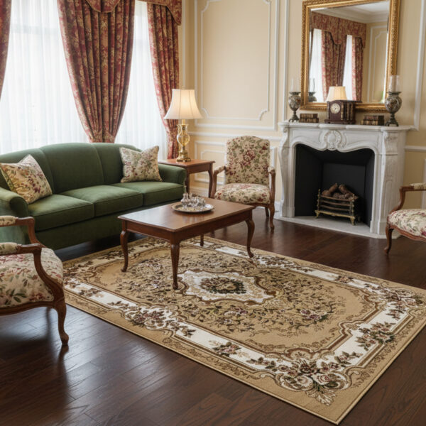 Thick beige classic carpet AQUARELA 06-55