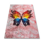 Pink Butterfly Children's Rug PRINT 840 803