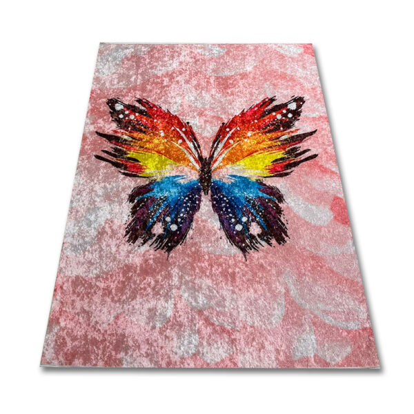 Pink Butterfly Children's Rug PRINT 840 803