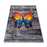 Gray Butterfly Children's Rug PRINT 840 804