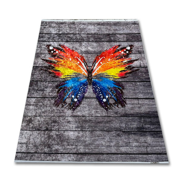 Gray Butterfly Children's Rug PRINT 840 804
