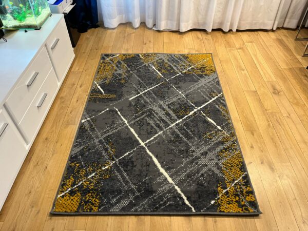 Modern Yellow Carlo 4298 Grey Mustard Rug