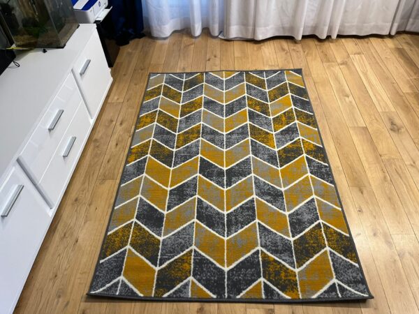 Modern Yellow Carlo 4271 Grey Mustard Rug