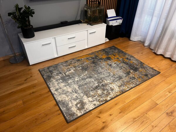 Modern gray-yellow Carlo 4330 Gray Mustard rug
