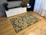 Modern Yellow Carlo 4271 Grey Mustard Rug