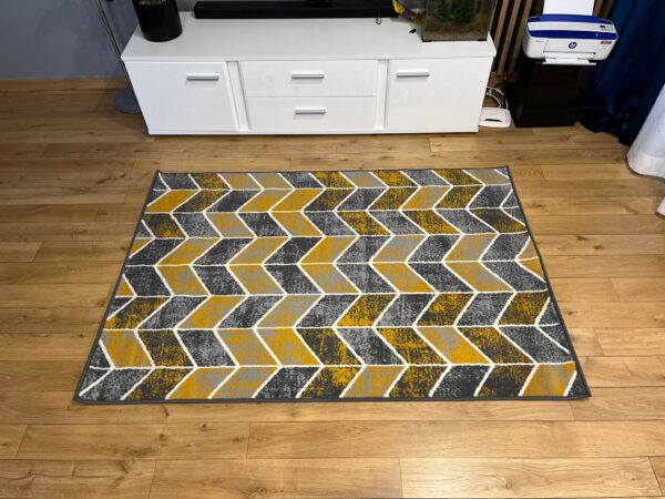 Modern Yellow Carlo 4271 Grey Mustard Rug