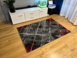 Modern red rug Carlo 4298 grey red