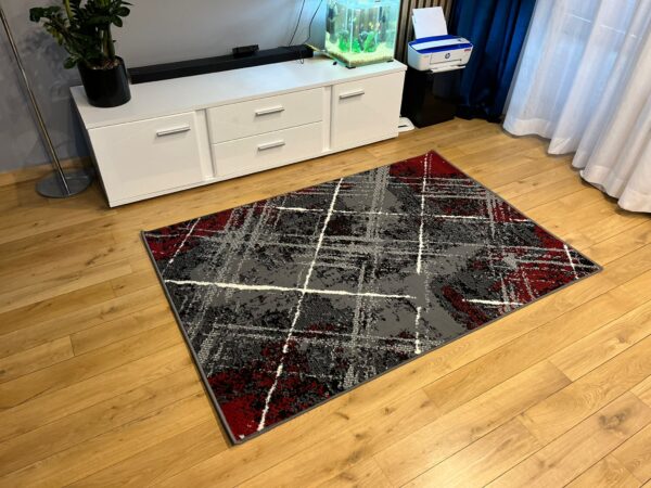 Modern red rug Carlo 4298 grey red