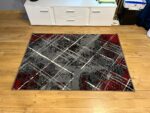 Modern red rug Carlo 4298 grey red