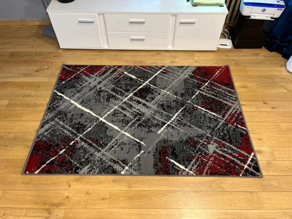 Modern red rug Carlo 4298 grey red