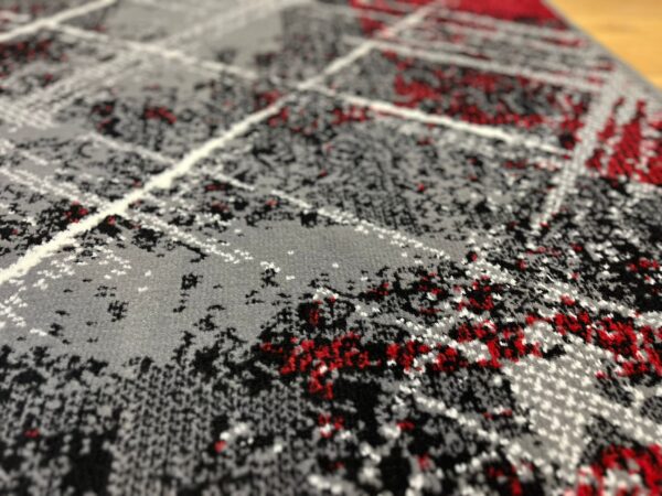 Modern red rug Carlo 4298 grey red