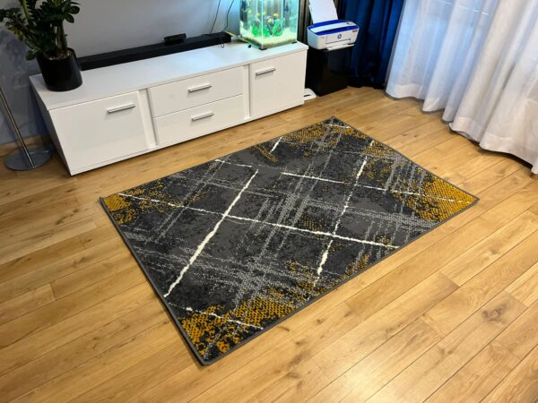 Modern Yellow Carlo 4298 Grey Mustard Rug