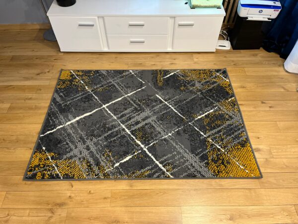 Modern Yellow Carlo 4298 Grey Mustard Rug