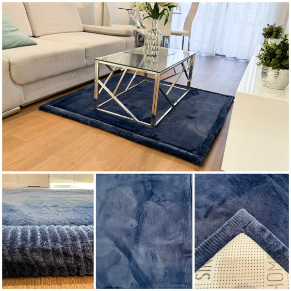 Gruby dywan kwadratowy PUFFY SOFT miękki jak dywan rabbit NAVY