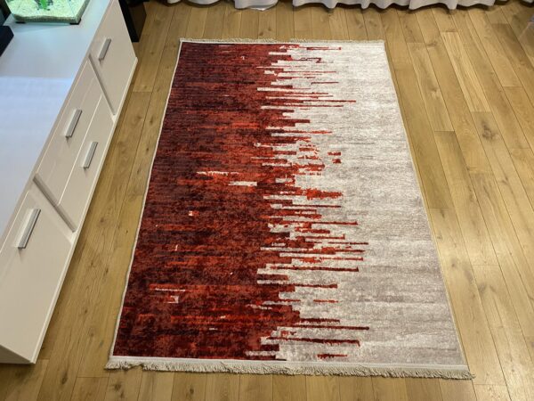 Modern geometric red rug PRINT 299-810
