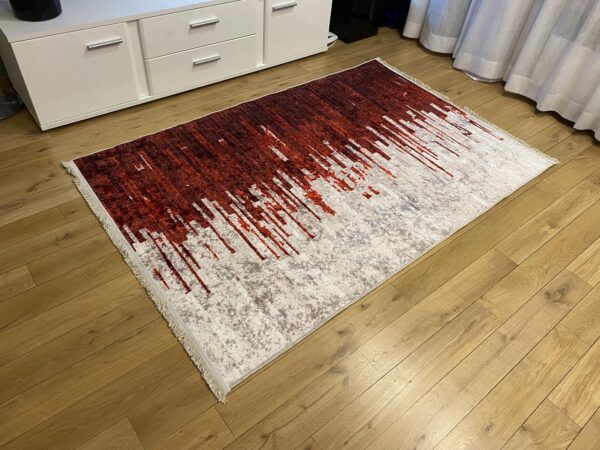 Modern geometric red rug PRINT 299-810