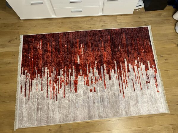 Modern geometric red rug PRINT 299-810