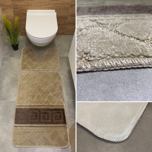 Greek-patterned bathroom rugs – two-piece Greek Capraz set