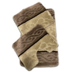 Premium Brown Floral Three-Piece Heavy-Duty Bathroom Set
