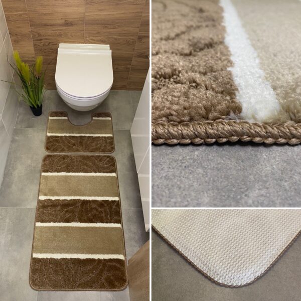 Slavia Brown-Beige Two-Piece Bathroom Set