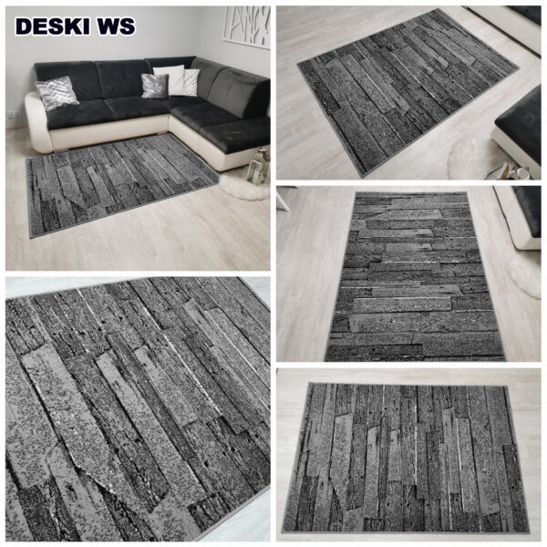 New Idea Thick Carpet with Gray Planks